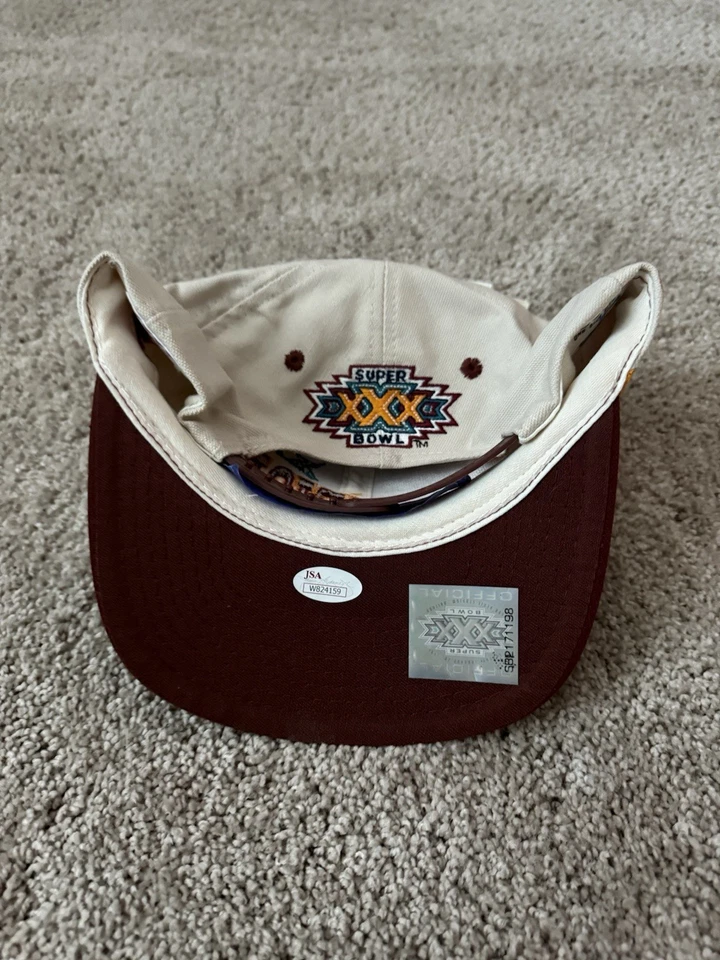 超级碗 xxx 30 帽子签名凯文·史密斯亲笔签名牛仔 SB XXX 冠军 JSA — 第 3/4 张图片