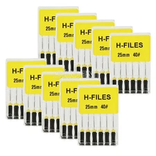 60pc Dental Endo Root Canal File H-files 25mm Stainless Steel #15#20 Hand Files