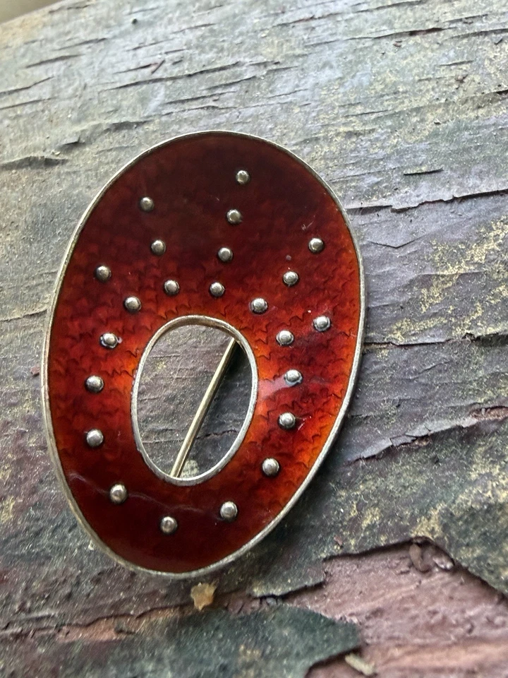 Oystein Balle Broche Esmalte Plata Esterlina Noruega Noruega De Colección 2914 - Imagen 2 de 4