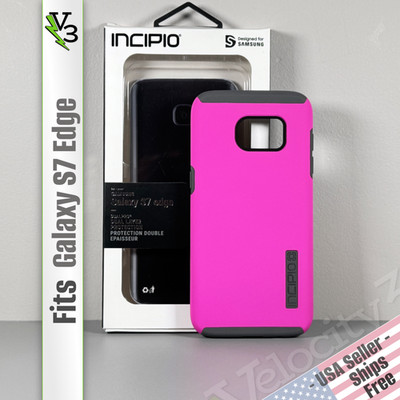 INCIPIO Case for Galaxy S7 Edge - Electric Pink & Gray | Dual Layer | Slim Fit