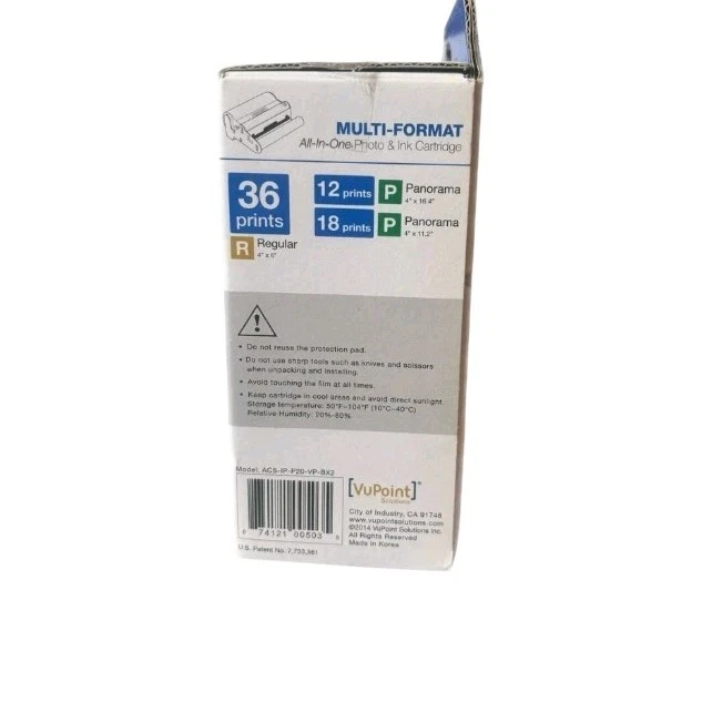 VuPoint Multiformato Todo en Uno Cartucho de Fotos y Tinta Foto Cubo [Nuevo] Foto 2 de 2