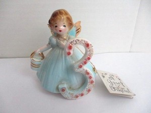 Josef Originals Birthday Angel Figurine-#3 Three Year Old w/Tag-Growing Up Girls