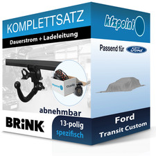 Für Ford Transit Custom 10.23- BRINK Anhängerkupplung abnehmbar + 13polig E-Satz