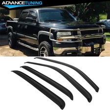 Fit 01-06 Chevy Silverado GMC Sierra Crew Cab Window Visors Sun Shade Acrylic