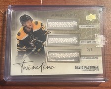 2024-25 UD Premier Twineline David Pastrnak Gold 2/5 Triple Net Cord Twine Line
