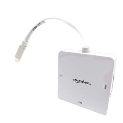 AmazonBasics Mini Displayport auf HDMI DVI VGA Adapter Weiß Kabeladapter Display