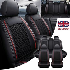 Black PU Leather Protector Full Set Seat Cover Padded For Toyota C-HR Yaris RAV4