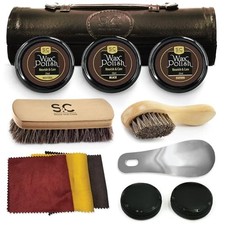 Original Shoe Polish Care Kit - Leather Shoe Shine Kit for Men Dark Brown
