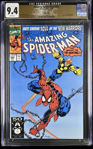 AMAZING SPIDER-MAN 352 CGC 9.4 PEDIGREE WINNIPEG CLUB BO INSERT NOVA WHITE PAGES
