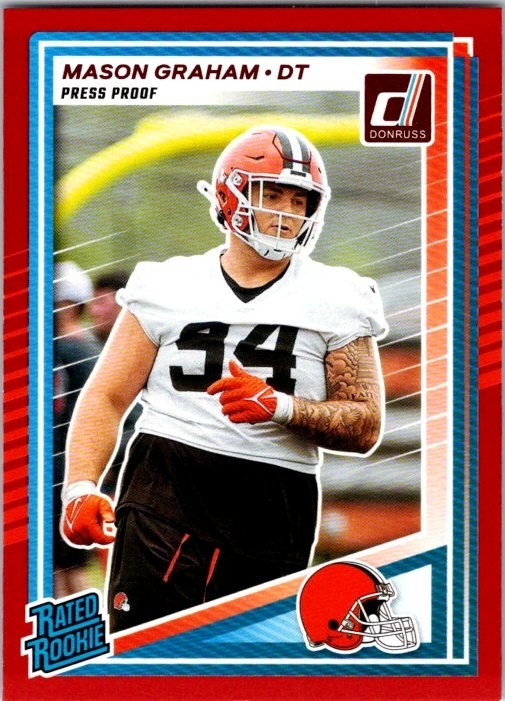 2025 Panini Donruss Rated Rookie SP Red Press Proof Mason Graham #340 Browns RC