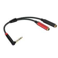 6.35mm TRS Stereo Splitter Cable | Male to Dual Female Jack Lead