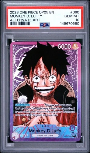 PSA 10 MONKEY D LUFFY OP05-060 ALTERNATE ART AWAKENING OF THE NEW ERA ONE PIECE