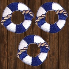 Mini Life Preserver Embroidered Patch — 3-Pack — Iron On
