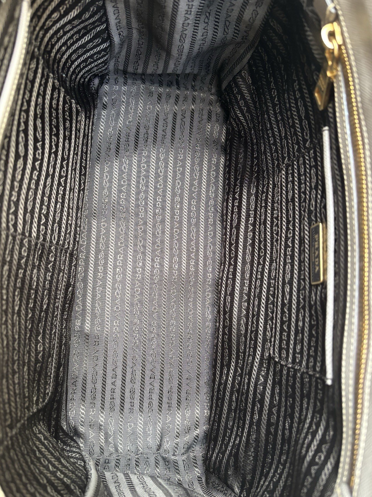 Authentic Prada Saffiano Lux Tote Bag – Taupe image 7