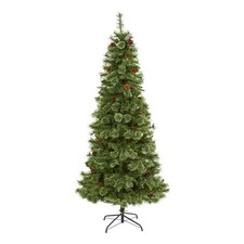 Nearly Natural 7ft White Mountain Pine Artificial Green Christmas Tree