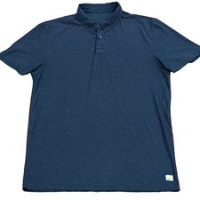 Vuori Mens Strato Tech Polo Shirt Blue sz Medium