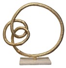 14” Modern Art Gold Looping Abstract Textured Sculpture Marble Base Heavy 4lbs. — photo 1