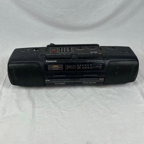 Panasonic Boom Box RX-FT560 Dual Cassette Portable Player AM FM Radio TESTED