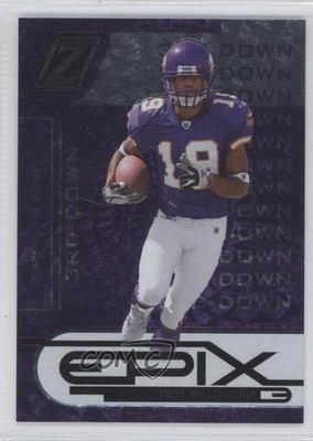 2005 Donruss Zenith Epix 3rd Down Purple /150 Troy Williamson #E-7 Rookie RC 0e5