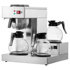 12 Cups Commercial Drip Coffee Maker with 3 Glass Carafes and 3 Warmers Office