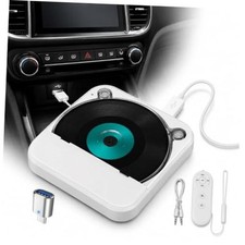 Portable Car CD Player with USB/AUX Port for Car, Truck, Computer White