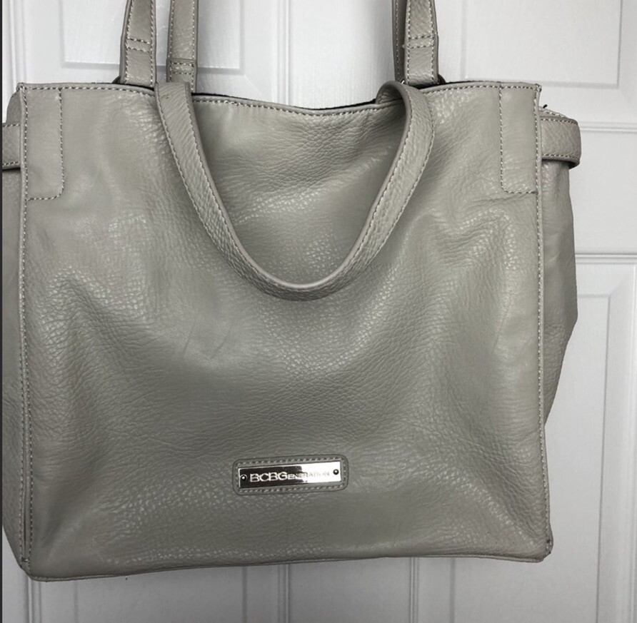 BCBGeneration White Gray Medium Shoulder Handbag … - image 4