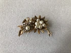 Vintage MIRIAM HASKELL ? UnSigned Gold Tone Baroque A B  Rhinestone Brooch #203