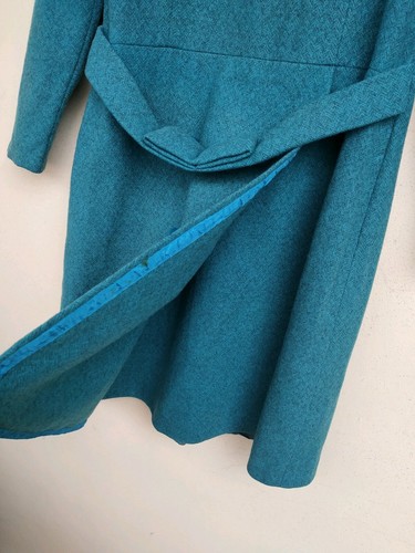 L'AMICA GENIALE VINTAGE COMPLETO ABITO _TUBINO_ORIGINALE ANNI'60 LANA VERDE/BLU - Foto 3 di 4