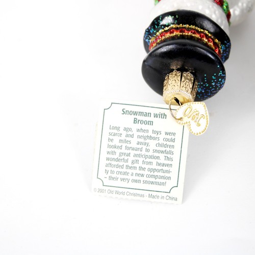 Old World Christmas 2001 Snowman With Broom 4.5" Holiday Christmas Ornament - Picture 11 of 12