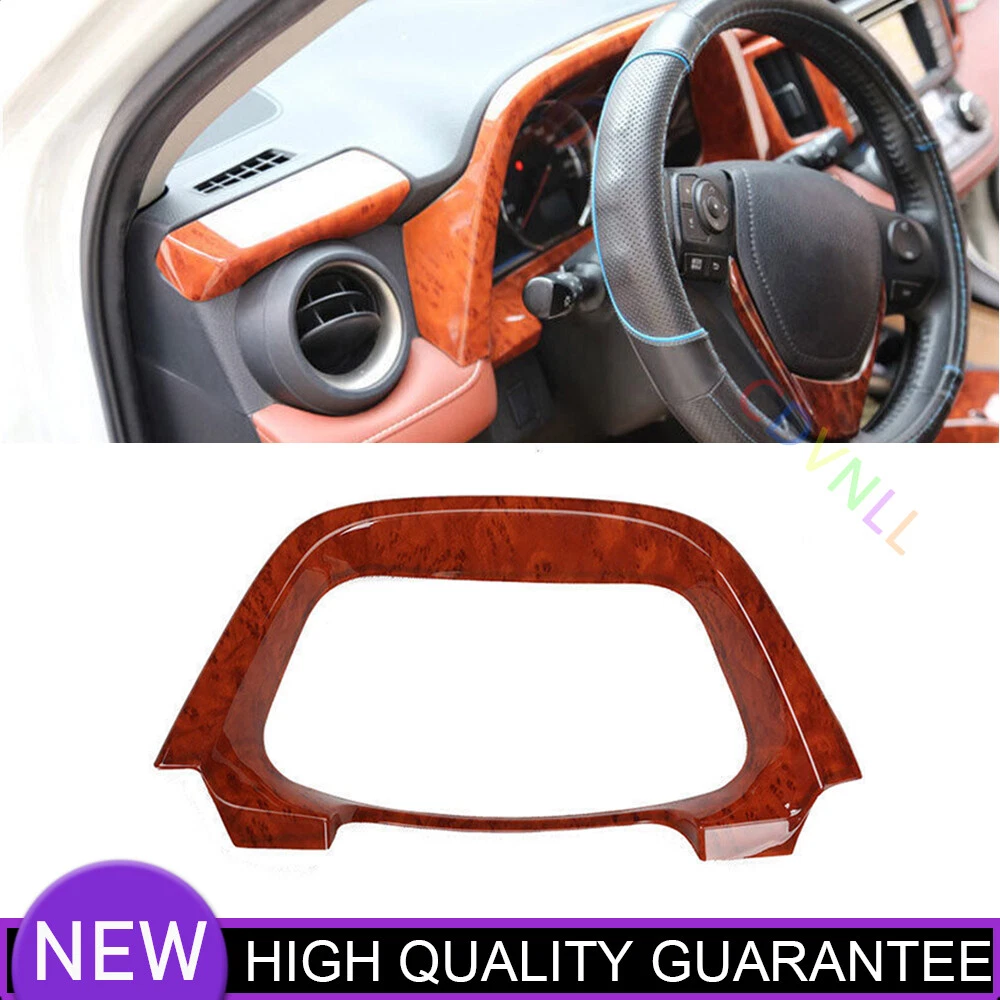 For Toyota RAV4 13-18 Peach Wood Grain Car Inner Dashboard Panel Trim Cover 1PCS