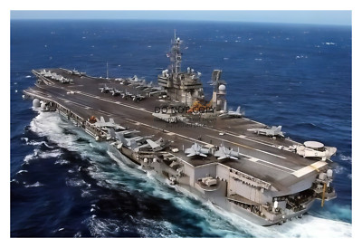 USS KITTY HAWK NAVY AIRCRAFT CARRIER AT SEA 4X6 PHOTO