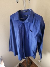 Nautica Long Sleeve Button Up Shirt Size 18 34/35 With Pocket