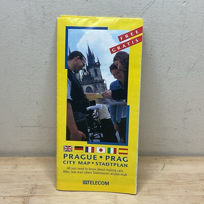 1997 PRAGUE Czech Republic CITY MAP Tourist Brochure Guide M79