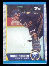 1989 Topps PIERRE TURGEON Buffalo Sabres Box Bottom Hockey Card