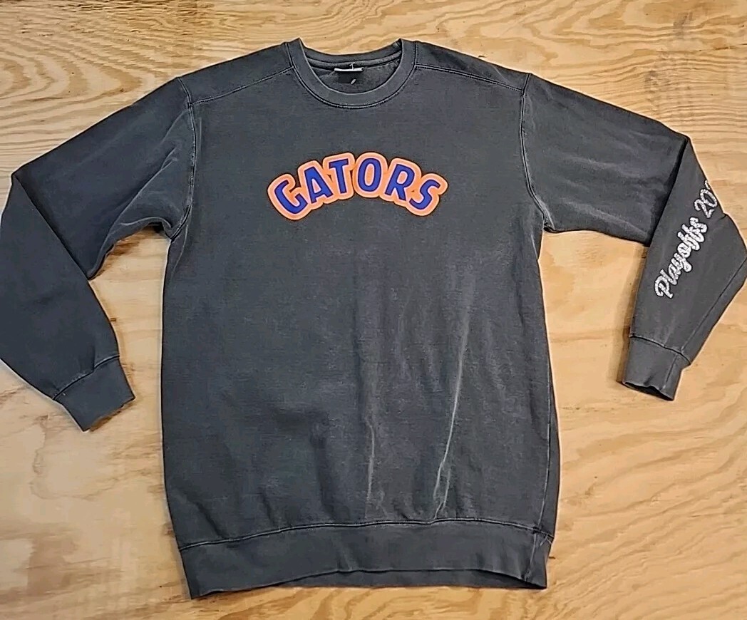 Florida Gators 2023 Playoffs Glitter Logo Gray Sweatshirt Mens