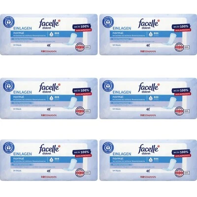 6 x 14 Einlagen | facelle diskret Hygiene-Einlagen Normal perfekter Sitz