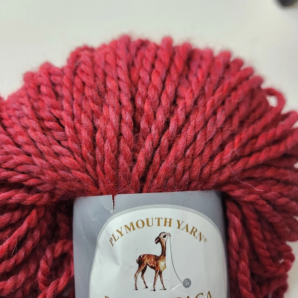 Nuevo Plymouth Hilado Bebé Alpaca Grande - 1940 Rojo Lote 92233 Foto 3 de 3