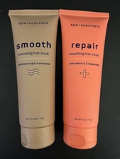 NEW -SPA SCENTIALS Repair Smoothing Foot Cream & Exfoliating Foot Cream-SET OF 2