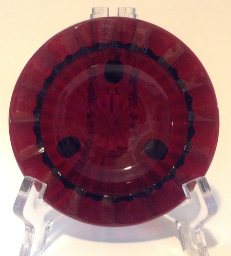 Mid Century Anchor Hocking Royal Ruby Red Footed Ashtray - 第 1/6 張圖片