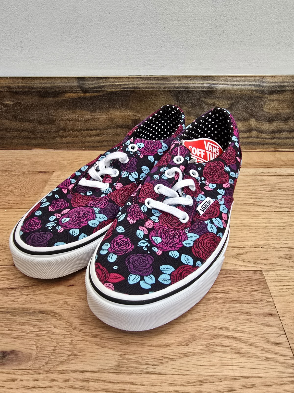 Vans Old Skool Sneakers Rare Rose Flower Print Skate Low Lace Up Women's Size 8