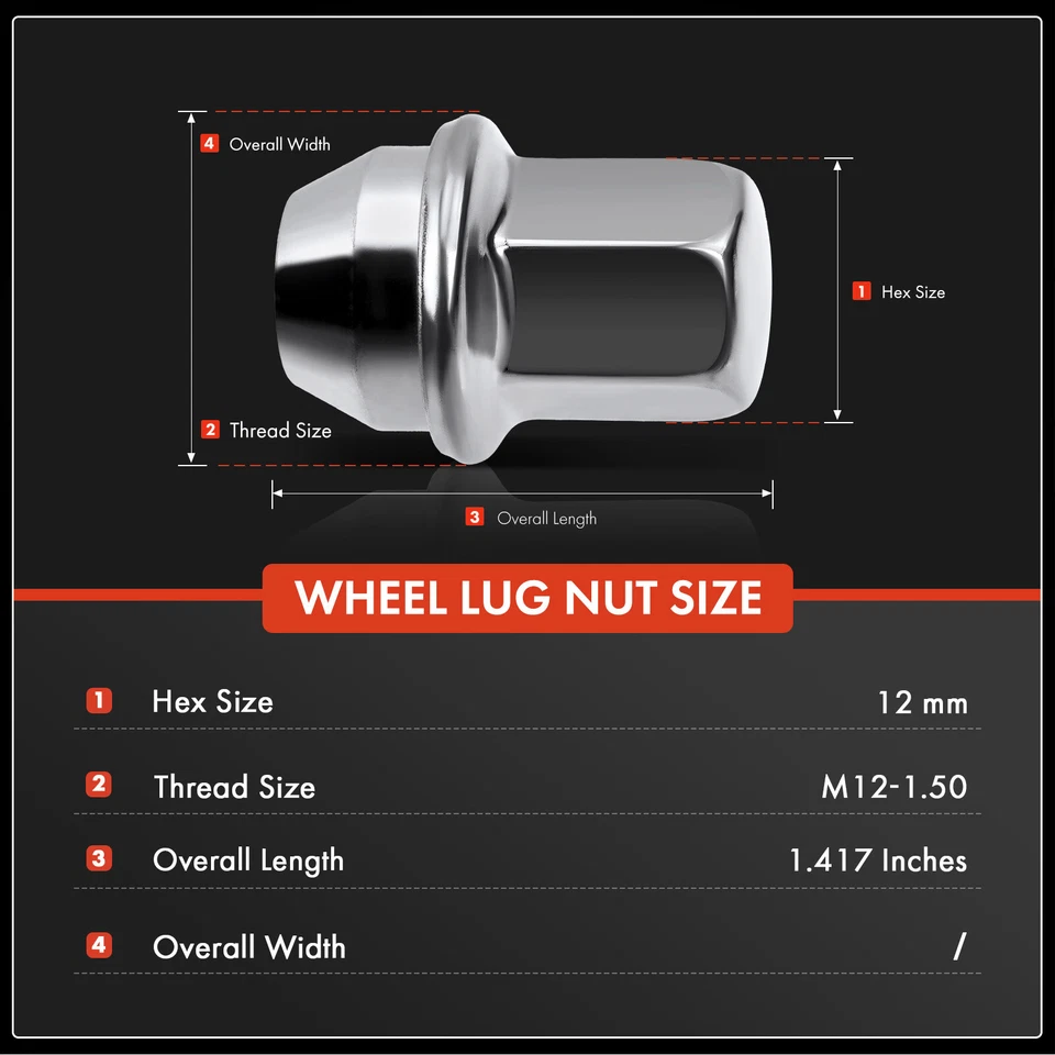 20 цинковых зажимных гаек с плоской поверхностью M12-1,5 для Chevy Impala Equinox Cadillac Buick - Изображение 2 из 4