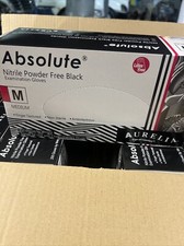 Aurelia Examination Gloves 2000-10 Boxes X 200 Gloves .Black Color Size M