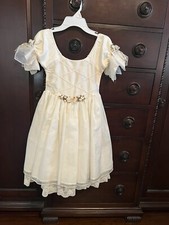 Girls No Size Cream Dress Lace Flowers Parties, Weddings, Formal, Photos