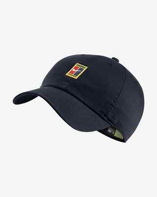Brand NEW with tags Nike Adult Unisex Heritage Court Logo adjustable Hat BLACK