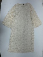 Shein Ivory Floral Lace Long Sleeve Dress Womens Size XL