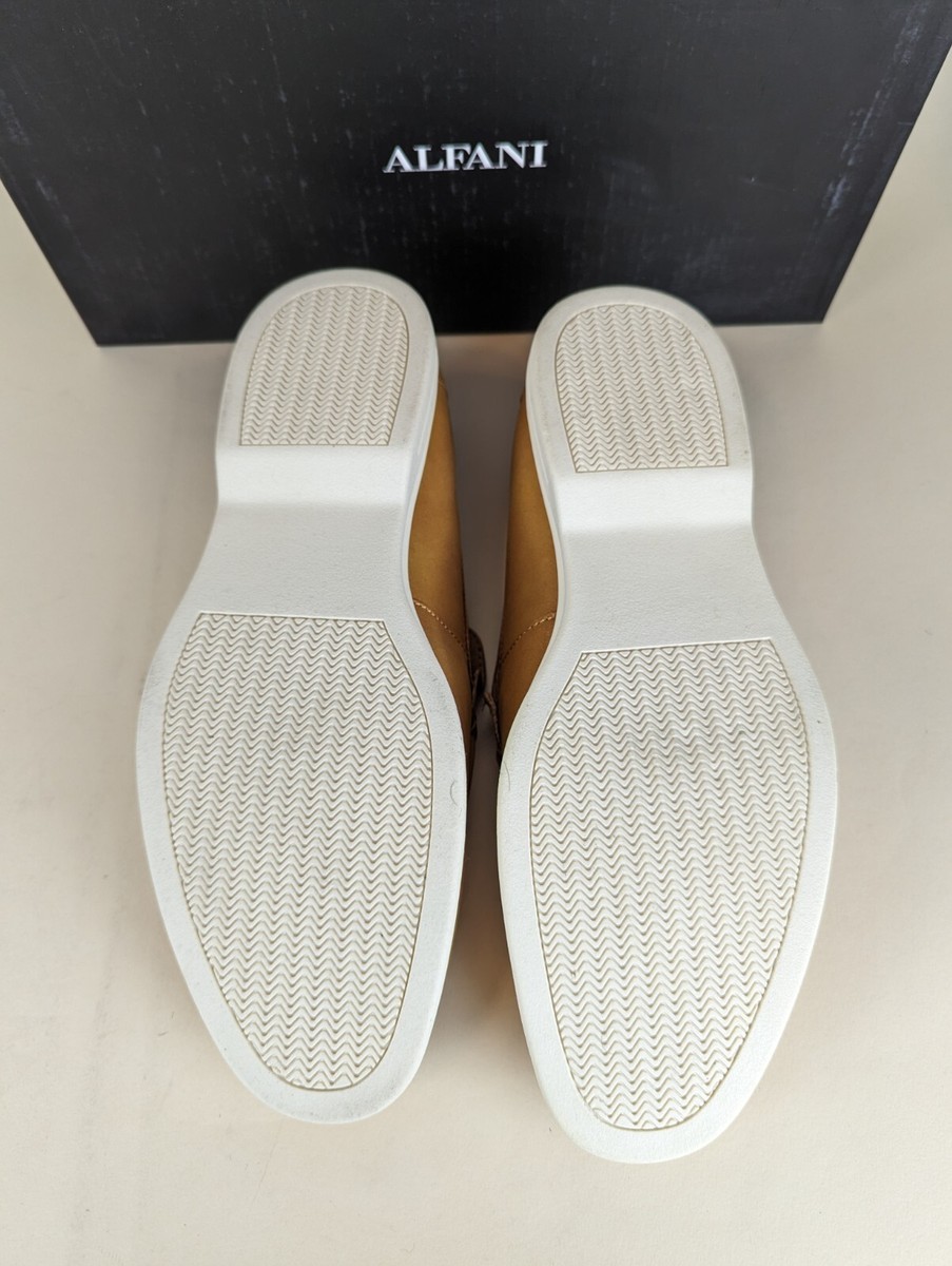 Alfani Porter Casual Loafer Flats Mens 9 M Tan Faux Leather Slip On Shoes NWB Alfani Porter Casual Loafer Flats Mens 9 M Tan Faux Leather  main image 4