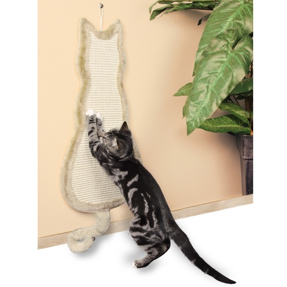 TRIXIE CAT KITTEN SISAL PLUSH SCRATCHING BOARD POST MAT CAT SHAPE 70 CM 43112