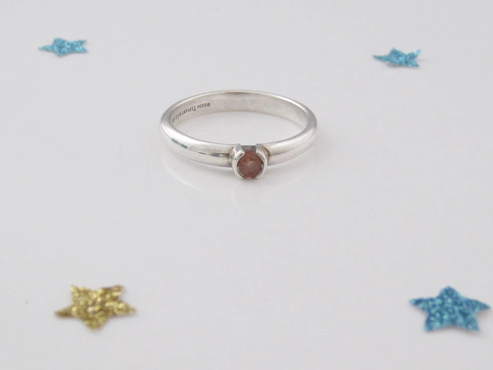 Anillo apilable de turmalina rosa plata Tiffany & Co talla 9 Foto 4 de 4