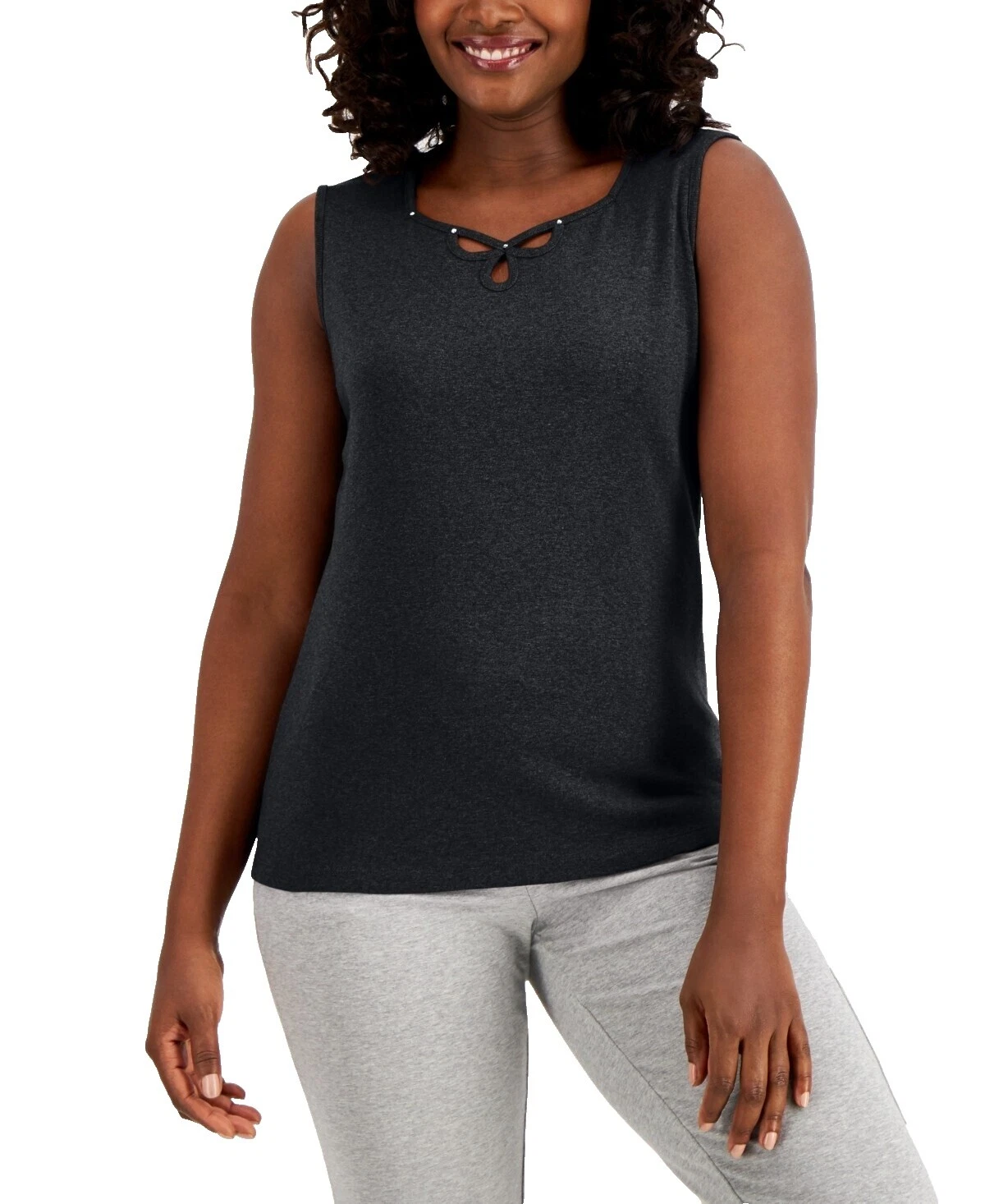 Camisetas sin mangas sólido Karen Scott para Mujeres