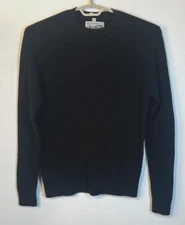 Schott Bros Mens Medium Black Wool/Nylon Rib Knit Raglan Sleeve Pullover Sweater